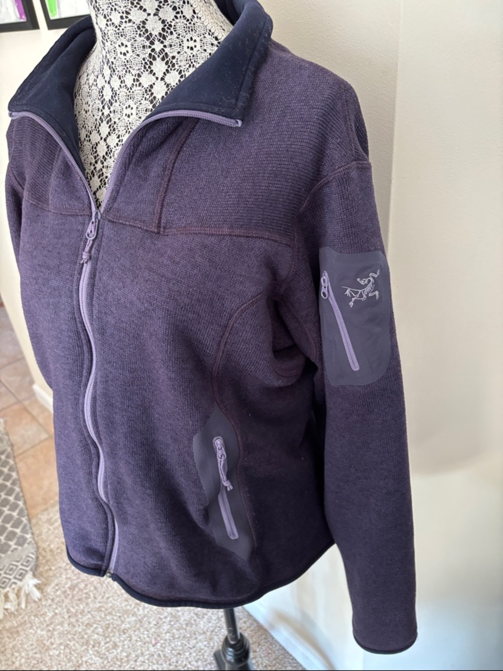Arc'teryx Women's Purple Full-Zip Polartec Jacket-XL - Picture 2 of 10